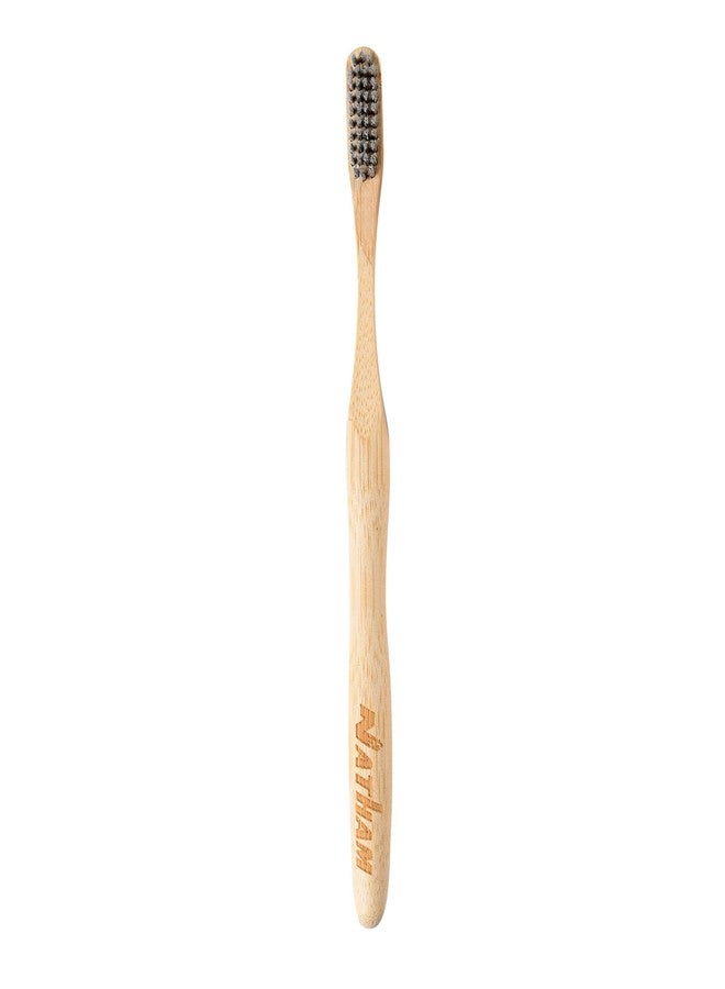 Premium Bamboo Toothbrush for Adults Ultra Soft Bristles - Biodegradable & Anti-Bacterial / Eco Friendly & Natural bristles (Curved Edged Brush design) - Image 1