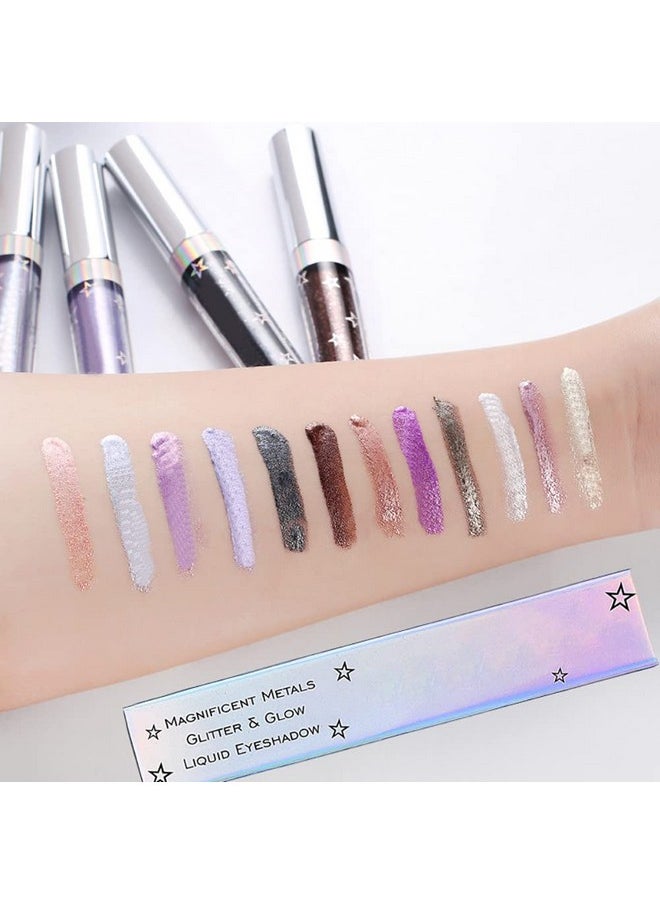 Coalitione - Coalitione Liquid Eyeshadow 12 Colors Long Lasting Waterproof Shining Shimmer Glitter Eyeline liquid Matte Eyeshadow ,Girls Silver Liquid Eyeshadow for Party Festival Makeup Beauty - Image 1