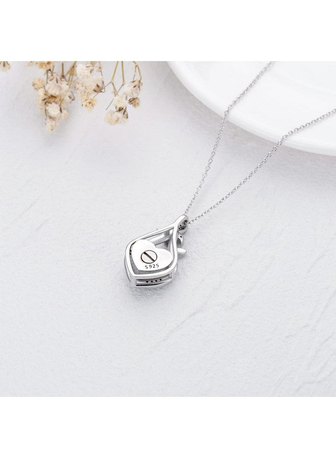 AOBOCO Butterfly Cremation Jewelry For Ashes Sterling Silver Always In My Heart Flying Butterfly Keepsake Memorial Jewelry Urn Necklace For Ashes With Heart Crystal From Austria - Image 4