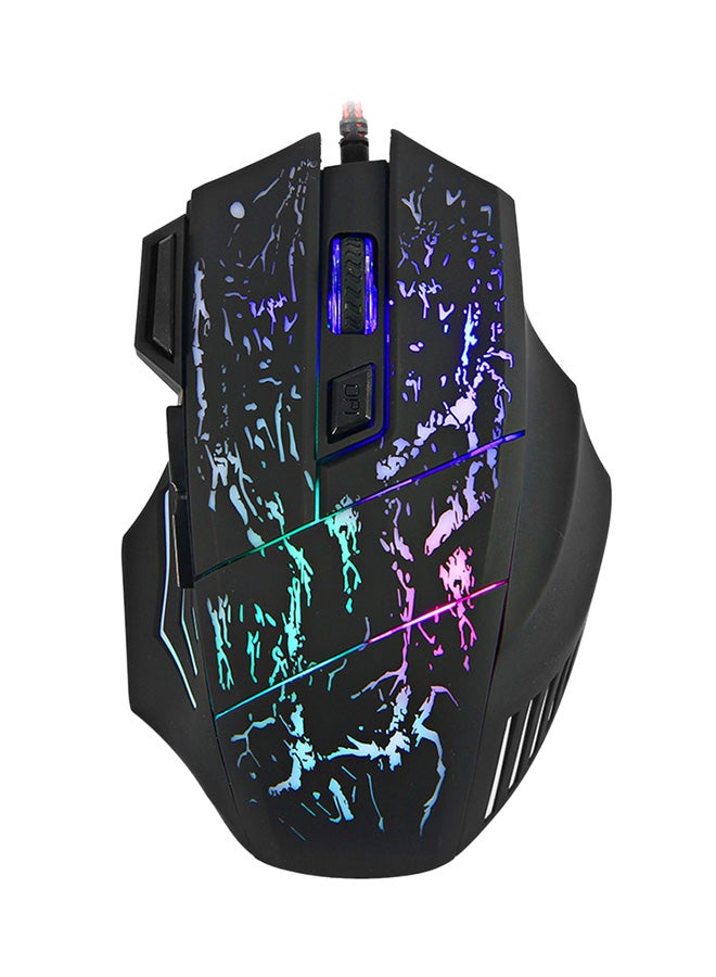 ماوس ألعاب USB بمعدل 3200 نقطة قي البوصة سلكي وبه 7 أزرار أسود - Image 1