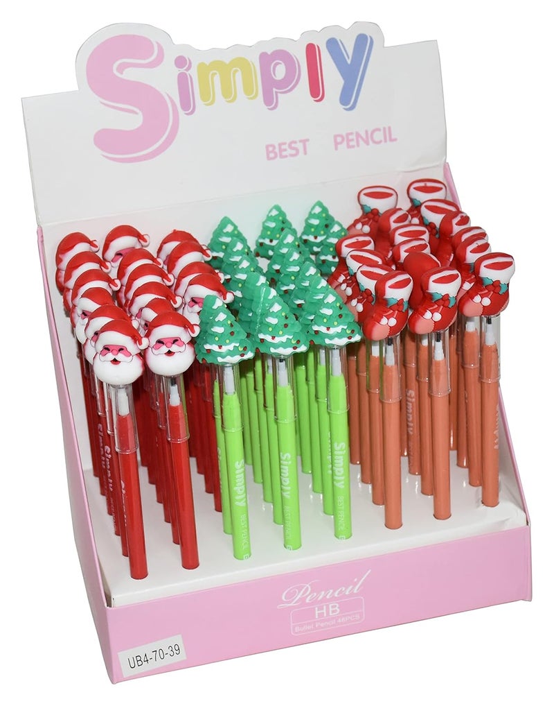 JAGMAG JAGMAG Santa Christmas Pencil for Children Christmas Pencil Christmas Tree Santa Socks and Christmas Tree Non Sharpening Multi Point Pencils Christmas Gift for Children  - Image 4