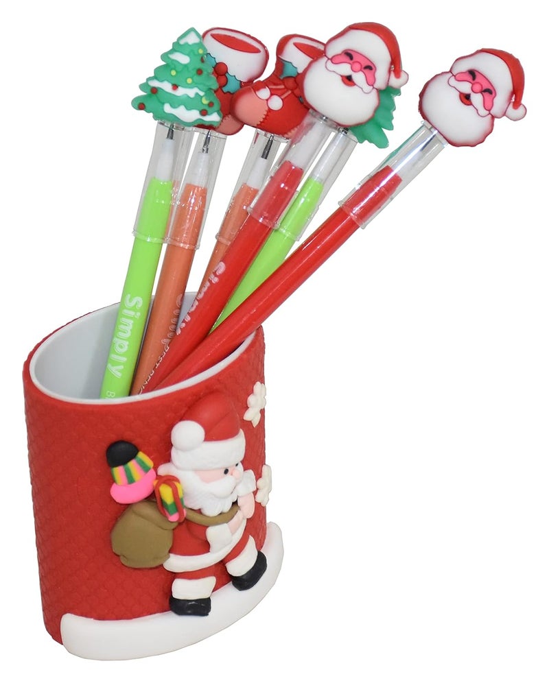 JAGMAG JAGMAG Santa Christmas Pencil for Children Christmas Pencil Christmas Tree Santa Socks and Christmas Tree Non Sharpening Multi Point Pencils Christmas Gift for Children  - Image 1