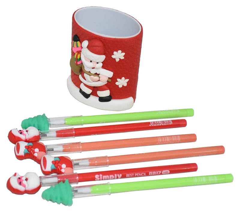 JAGMAG JAGMAG Santa Christmas Pencil for Children Christmas Pencil Christmas Tree Santa Socks and Christmas Tree Non Sharpening Multi Point Pencils Christmas Gift for Children  - Image 3