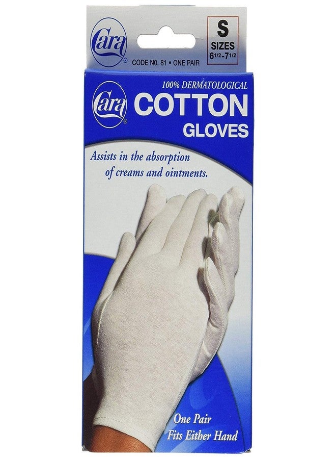 Cara 100% Dermatological Cotton Gloves Small 1 Pair (Pack of 2)