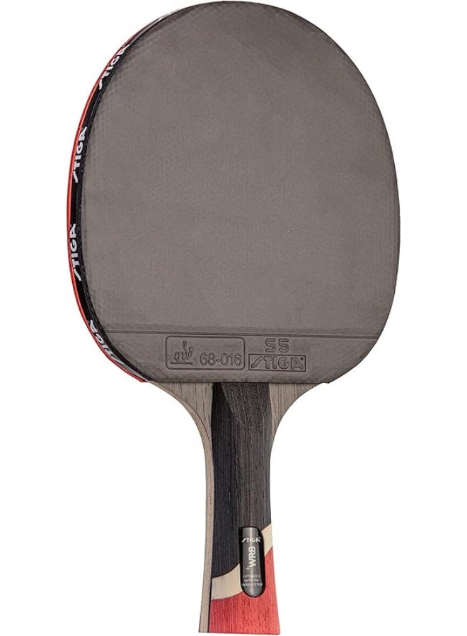 Stiga Pro Carbon Table Tennis Racket T1290 High-Performance Paddle with Comfortable Grip and Powerful Spin, Red Color, Suitable for Training and Competitive Play - Image 2