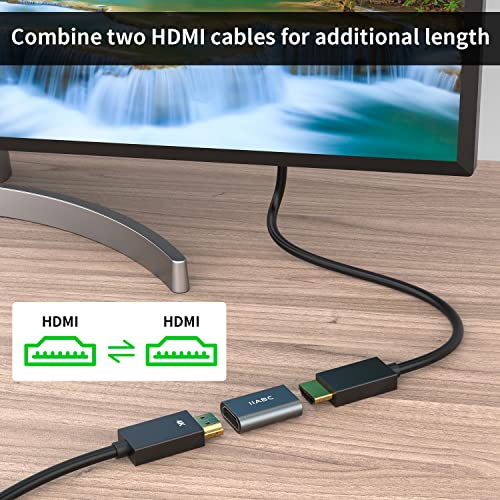 IIABC HDMI Coupler Female to Female 3 Pack 3D 4K@60Hz HDMI Adapter Aluminum Alloy Extension Cable Connector for HDTV, Roku Stick, Computer, PC, Monitor, Laptop, Projector, DVD Player, PS 5/4/3 - Image 3