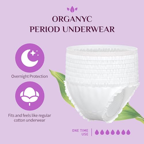 Organyc - Certified Organic Cotton Disposable Period Underwear for Sensitive Skin, Super Absorbent for Women, All-Day or Overnight, S/M, 4 Count - Image 2