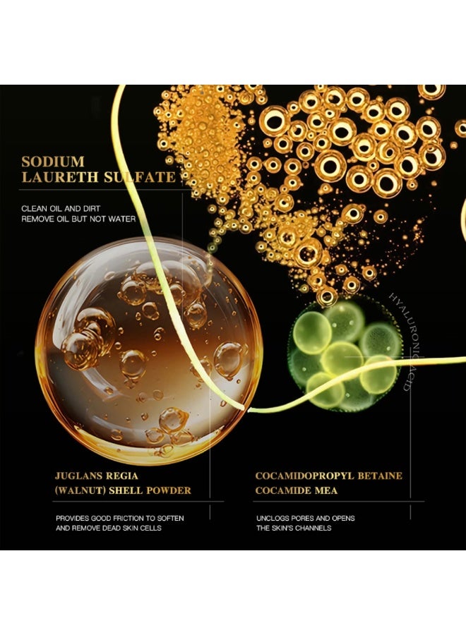 Kormesic 2Pcs 24K Gold Exfoliating Scrub Cleanser for Face, Glowing Skin Facial Cleanser, Anti-Aging Moisturize and Nourish Remove Dead Skin 2 x 100g - Image 4