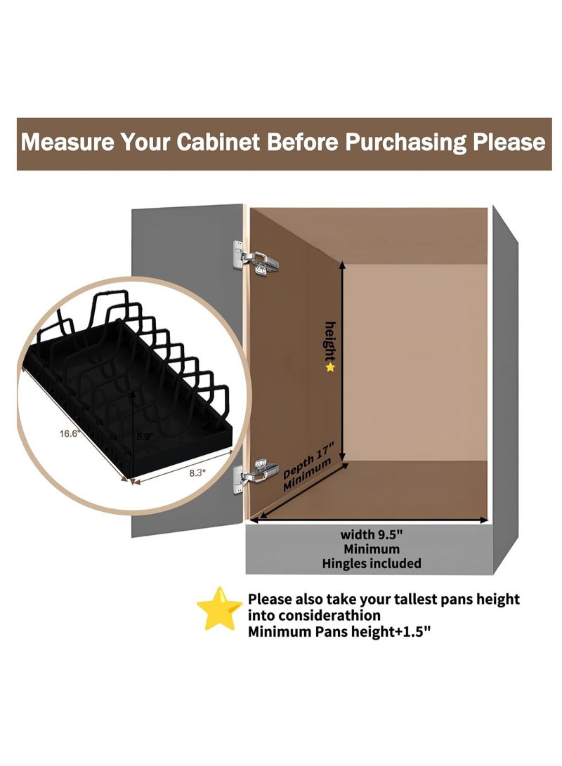 XiuWoo No Drill Metal Pull-Out Cabinet Drawer Shelf Organizer, Slide Out Drawer Pan Storage Shelves, Kitchenware Storage Rack, Roll-Out Sliding Drawer, Sliding Under Sink storage with 8 Adjustable Dividers  - Image 2