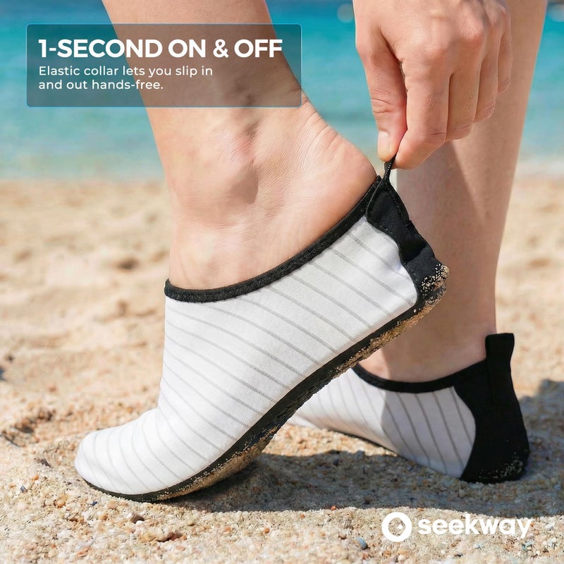 SEEKWAY Water Shoes Quick-Dry Aqua Socks Barefoot Non Slip for Beach Swim Yoga Pool Lake Surf Women Men White SK002(U) - Image 5