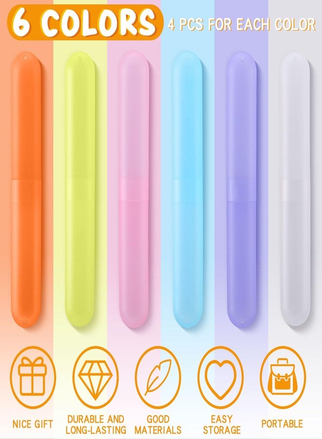 Skybooly 36 Sets Travel Toothbrush Holder with Pencils Bulk Portable Toothpaste Travel Case Multipurpose Toothpaste Boxes Toothbrush Case Storage for Classroom Home School Use (Pastel Color - Image 2