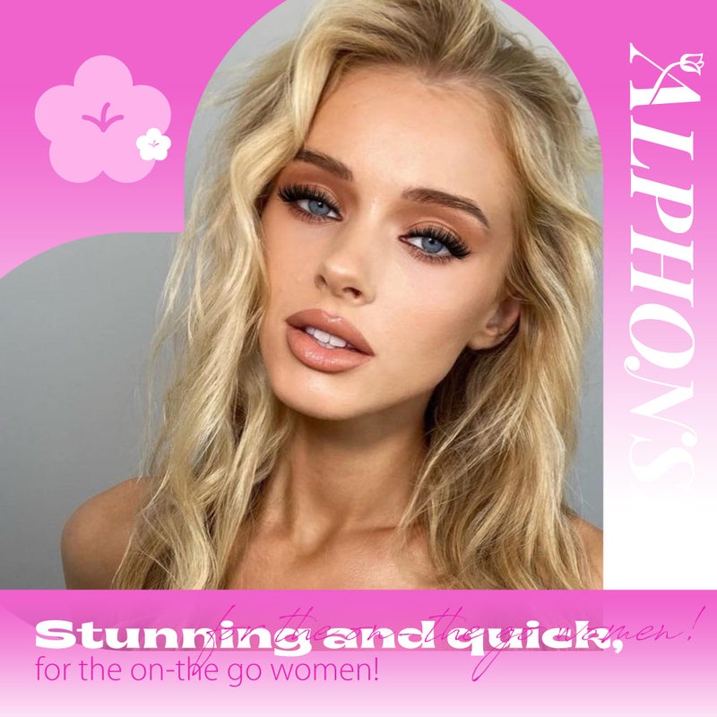 ALPHONSE Self Adhesive Lash Clusters Reusable Self Adhesive Eyelashes Fluffier Press on Lashes Extension No Glue Needed 10-16mm Glueless Lashes Clusters with Tweezers - Image 5