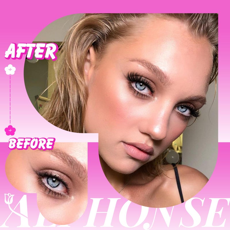 ALPHONSE Self Adhesive Lash Clusters Reusable Self Adhesive Eyelashes Fluffier Press on Lashes Extension No Glue Needed 10-16mm Glueless Lashes Clusters with Tweezers - Image 3