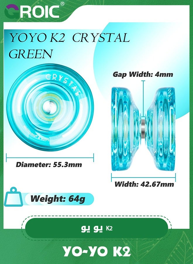 GROIC K2 Crystal Yoyo Responsive Yoyo for Kids, Yoyo Professional Fingerspin Trick, Dual Purpose Yo yo with 10 Yo yo Strings,Yoyo for Finger Spin Tricks Intermediate Play - Image 4