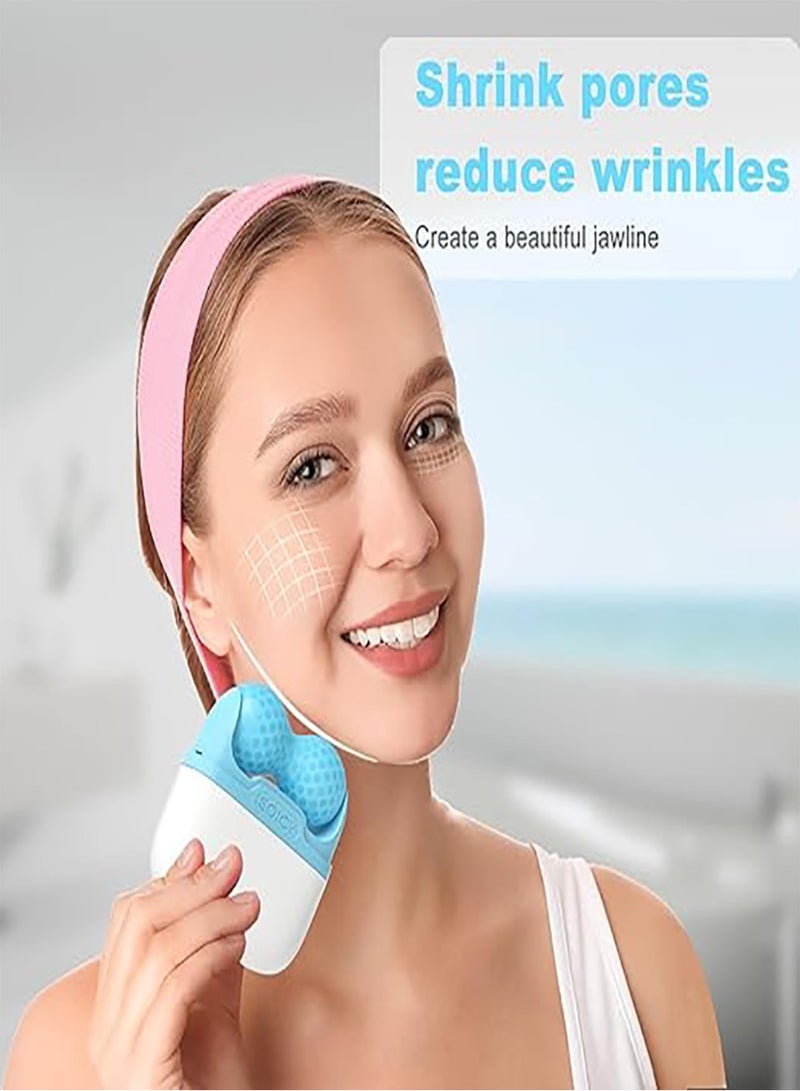 بكرة ثلج للوجه والعين، 2 في 1 للانتفاخ والصداع النصفي وتخفيف الالم والاصابات الطفيفة - ديوجنز لي للعلاج البارد، منتجات العناية بالبشرة، ازراق، موصل بسلك كهربي - Image 3