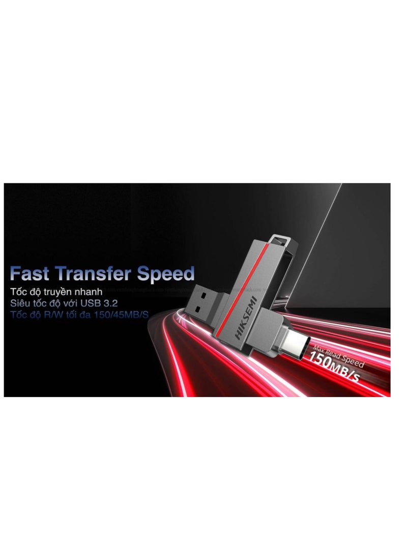 HIKSEMI Flash drive with Type-C port,  USB 3.2 256 GB storage capacity, silver  - Image 2