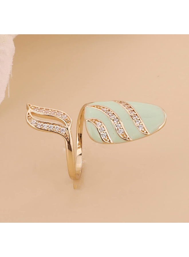 Rumtock Knuckle Nail Ring Mint Nail Protecting Ring with CZ Crystal for Women Girls Finger Tip Manicure Jewelry - Image 5