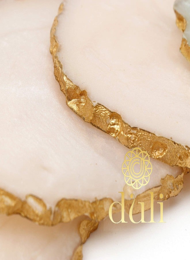 DULI مجموعة DULI من 6 قواعد أكواب فاخرة من الراتنج للشاي والقهوة (10 * 8 سم) (كريمي) - Image 3