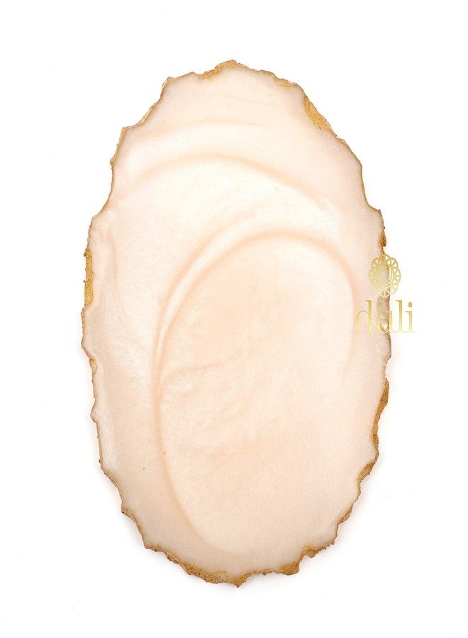 DULI مجموعة DULI من 6 قواعد أكواب فاخرة من الراتنج للشاي والقهوة (10 * 8 سم) (كريمي) - Image 4