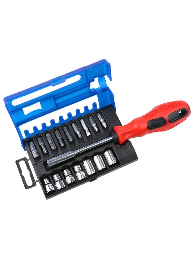 20-in-1 Screwdriver Bit Set with Ergonomic Handle, Magnetic Driver, Assorted Bits & Sockets in Compact Storage Case – Model JL-1143 - Image 3