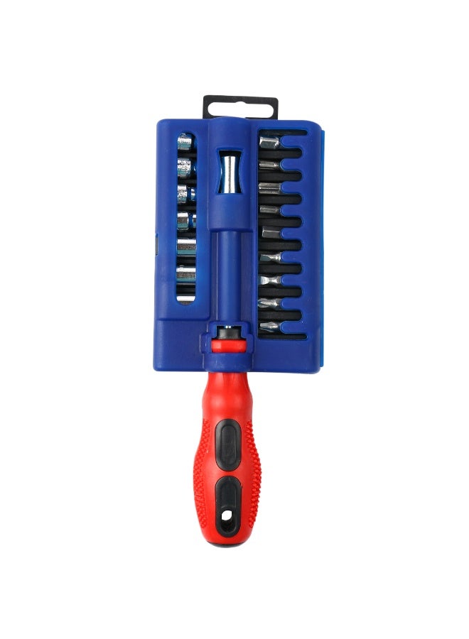 20-in-1 Screwdriver Bit Set with Ergonomic Handle, Magnetic Driver, Assorted Bits & Sockets in Compact Storage Case – Model JL-1143 - Image 2
