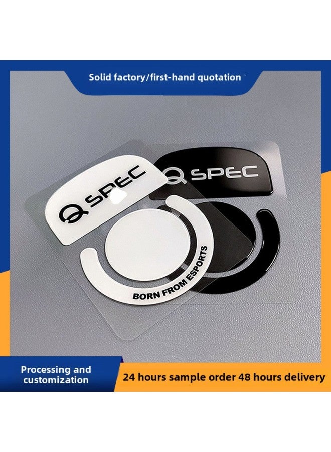 The Electronic Competition Game Along The Skating Version Wear-resistant  Generation Two Generation Three Generation Tempered Mouse Glass Foot Stickers Style Is Complete-Color:Small Dots Pure Black - Image 2