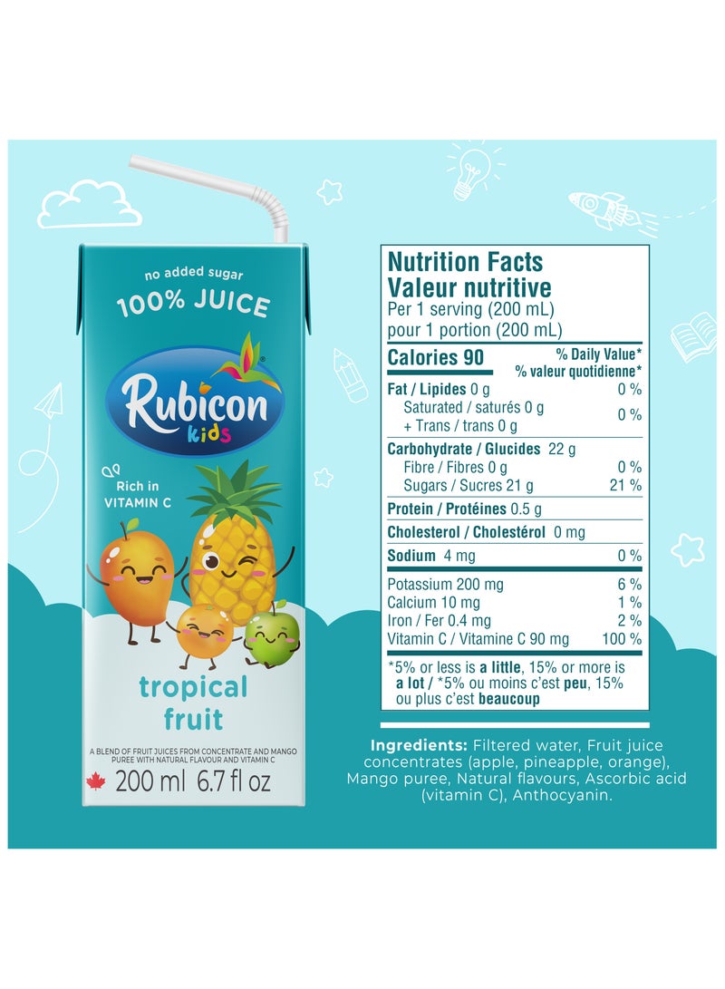 Rubicon Kids Tropical Fruit Juice Pack 4 x 200ml - Image 2