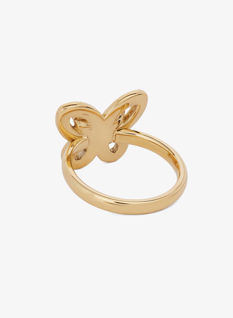 GUESS 16mm Lily Butterfly Ring - Image 3