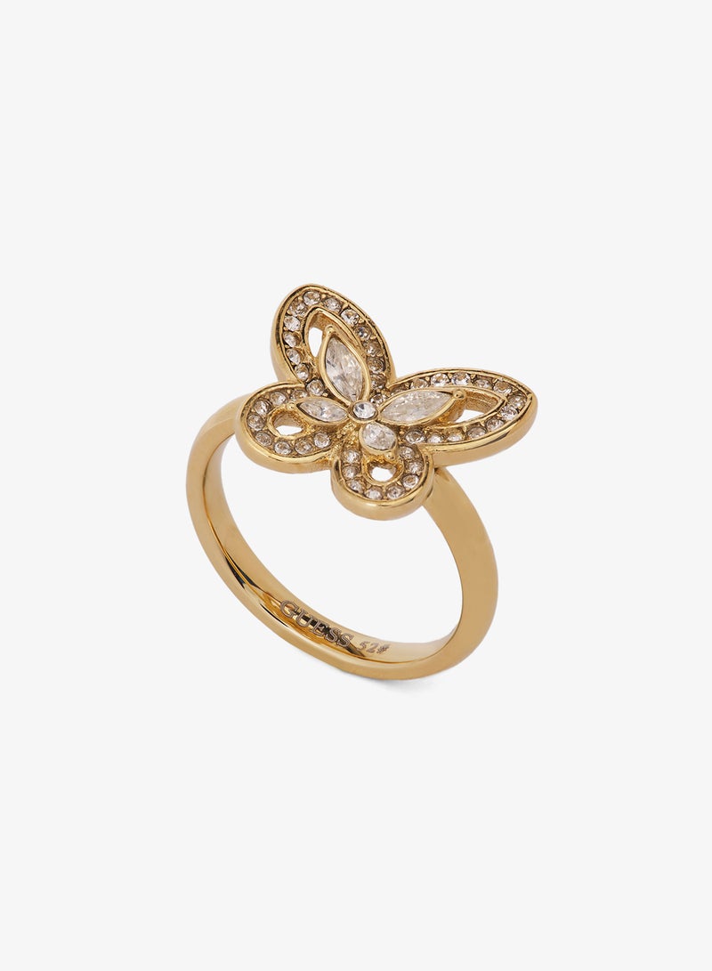 GUESS 16mm Lily Butterfly Ring - Image 2