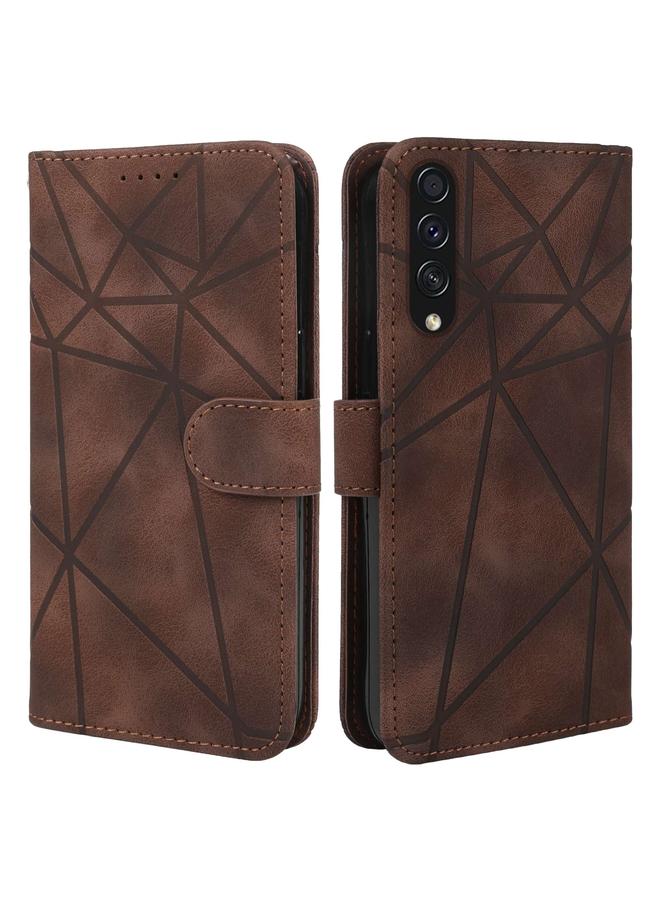 S-TOP Case For Samsung Galaxy A50 Skin Feel Geometric Lines Leather Phone Case - Image 2