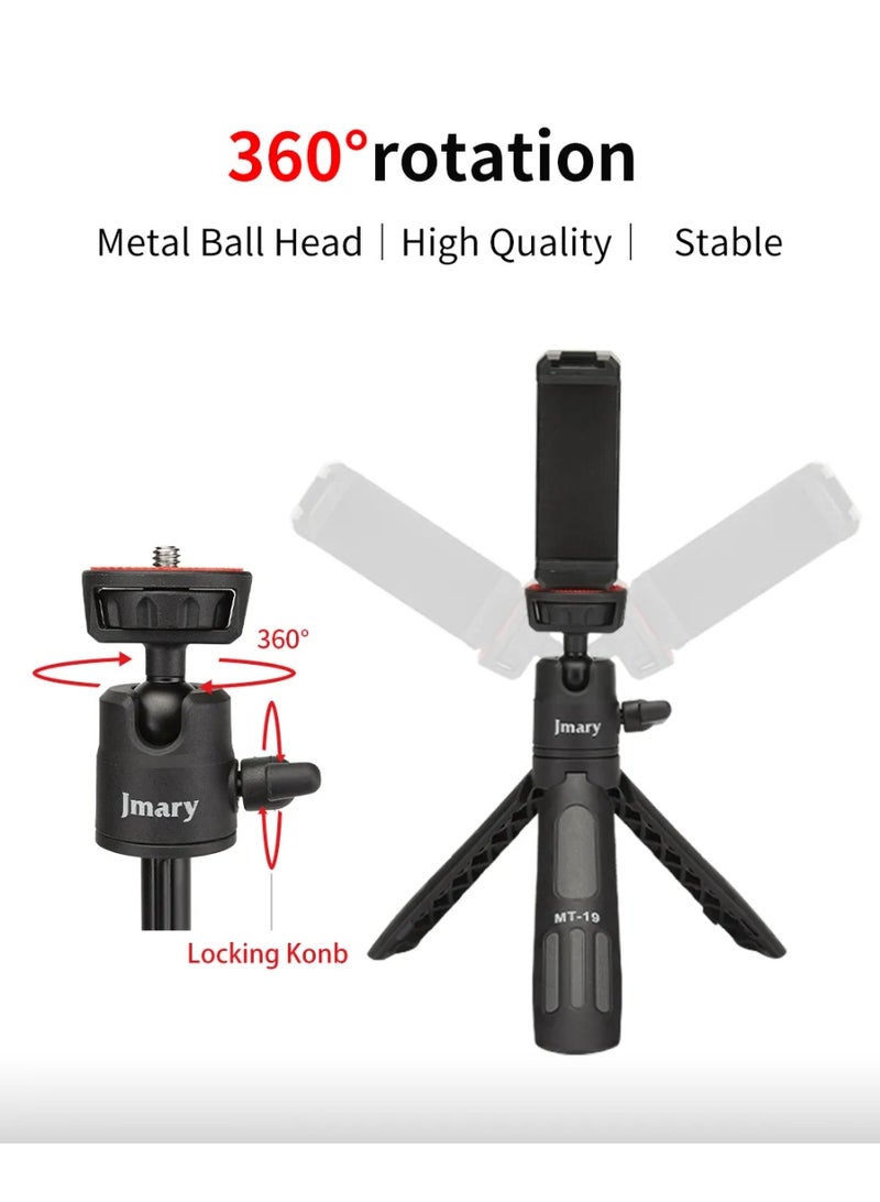 Jmary MT-19 Mini Mobile Stand with 360° Adjustable Ball Head, Extendable Tabletop Tripod for Smartphones, Lightweight Portable Tripod with 14–30 cm Height Range and 120 g Load Capacity - Image 4