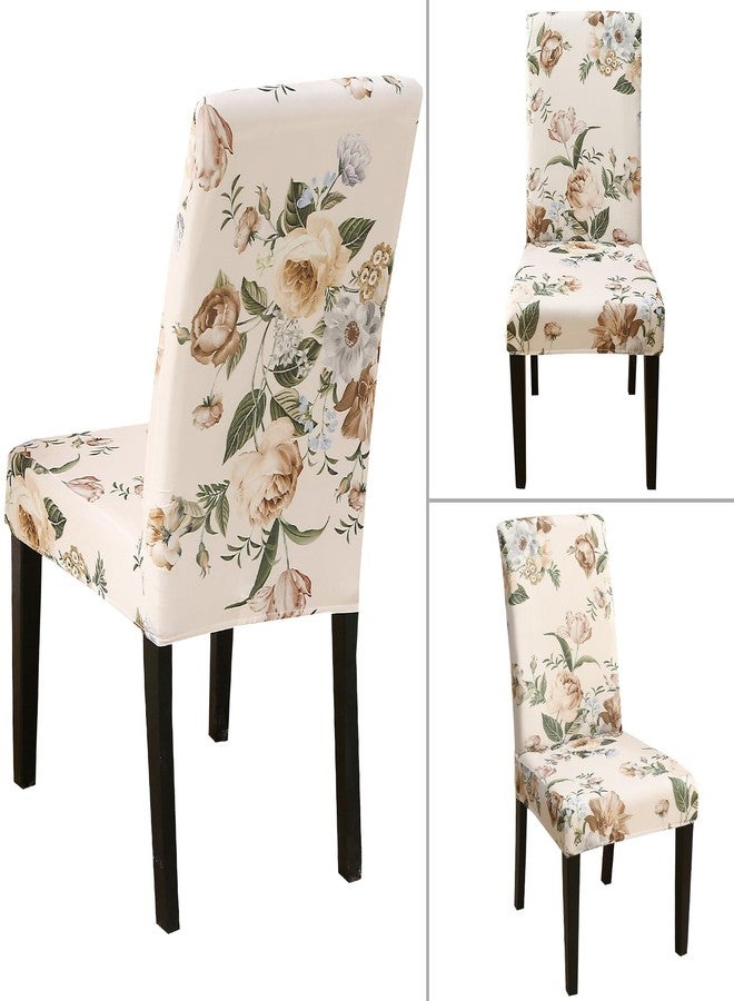 Keyroal Dining Room Chair Covers Set of 6, Stretch Pattern Parsons Chair Slipcovers Spandex Removable Washable Kitchen Chair Protector Cover for Dining Room, Hotel, Ceremony (Flower) - Image 3