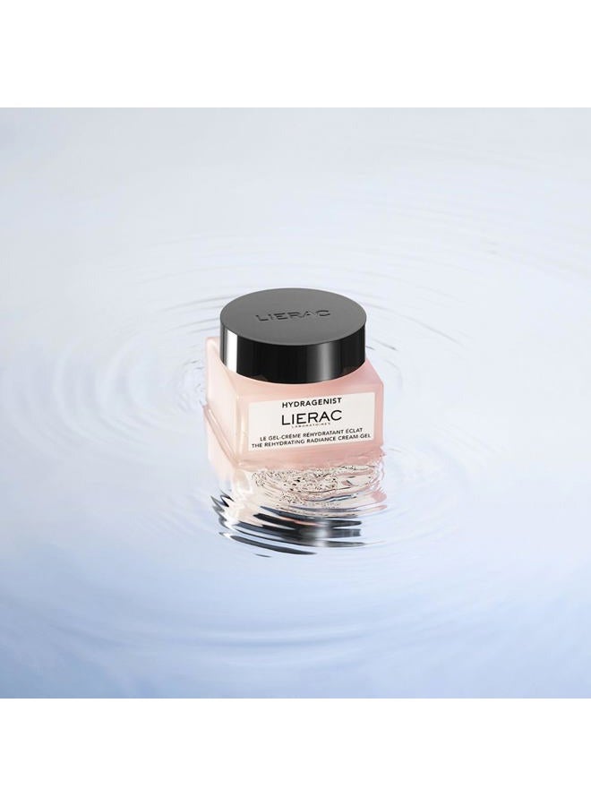 Lierac Hydragenist Rehydrating Radiance Cream-Gel - Natural Hyaluronic Acid & Rehydrating Ferment, Vegan Face Moisturizer for Women, Recomended from Normal to Sensitive Skin, 50ml - Image 2
