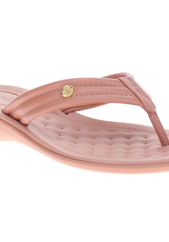 Beira Rio  Beira Rio Ladies Flat Sandals Nude | Made In Brazil for Women | Best Price UAE