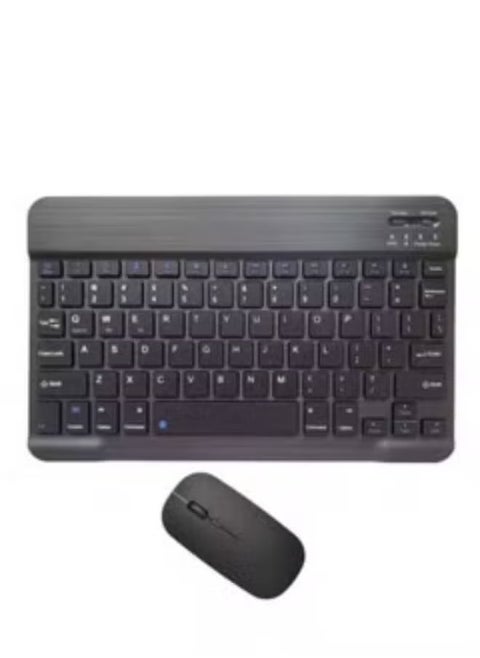Rechargeable Bluetooth Keyboard And Mouse Combo Ultra-Slim Portable Compact Set For Android Windows Tablet Cell Phone IPhone IPad Pro Air Mini OS IOS 13 And Above Black