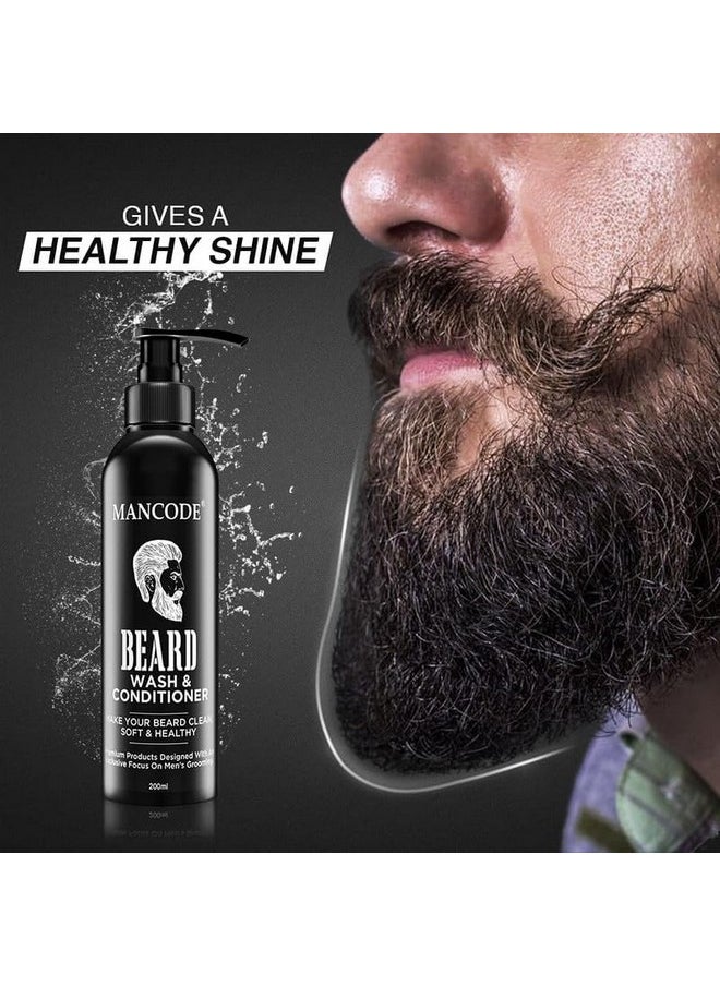 MAN CODE - Mancode Beard Wash & Conditioner - 200Ml | Conditions & Cleans Beard Mustache | Blended With Licorice, Vitamin C & Aloe Vera | Natural & Organic Beard Shampoo For Men (Pack Of 1) - Image 1