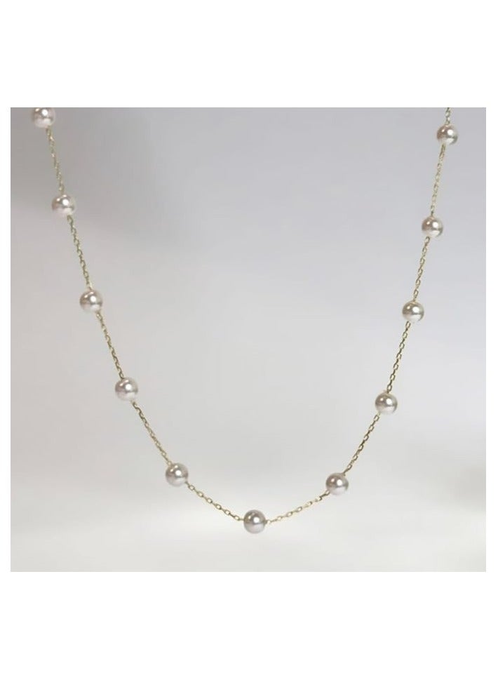 بونكا قلادة نسائية انيقة بتصميم عصري مع دلاية متنوعة من بونكا عقد لؤلؤ متعدد - Image 2