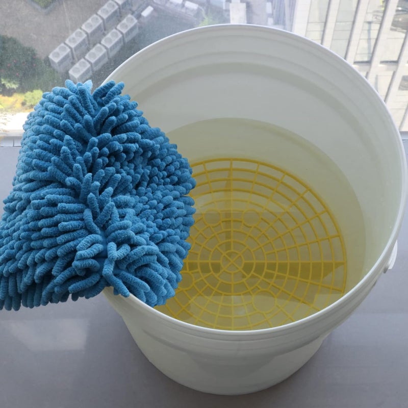 Amiss 2 Pack Car Wash Bucket Tool - Yellow, 10.2 Inch Diameter - Image 5