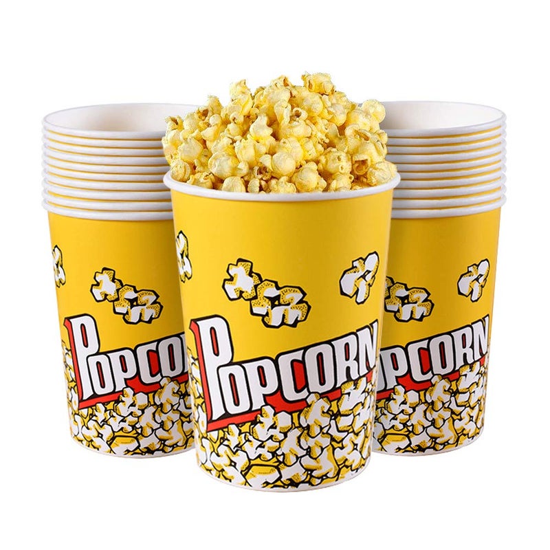 MyLifeUNIT Popcorn Boxes 32 OZ Paper Popcorn Containers for Party and Movie Night 20 Pack