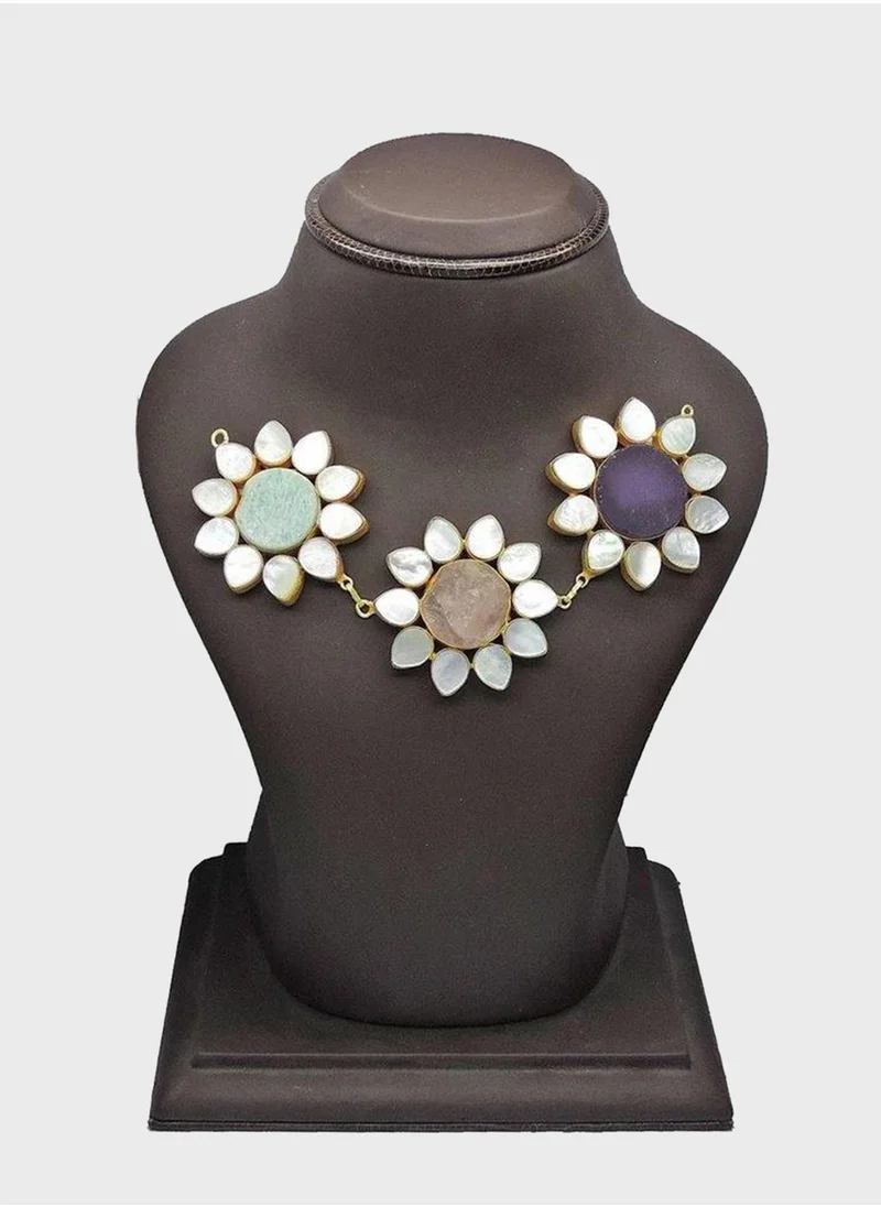 DORI Floral Embellished Choker Necklace
