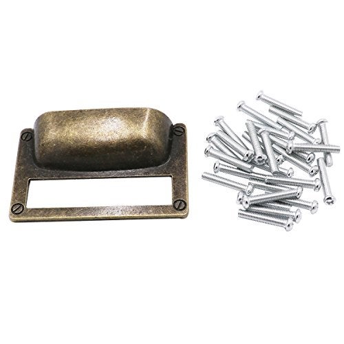 LGEGE 18pcs Bronze Drawer Label Pull Home Cabinet Frame Handle File Name Card Holder Cabinet Frame (Length: 81mm Width: 51mm) - Image 2