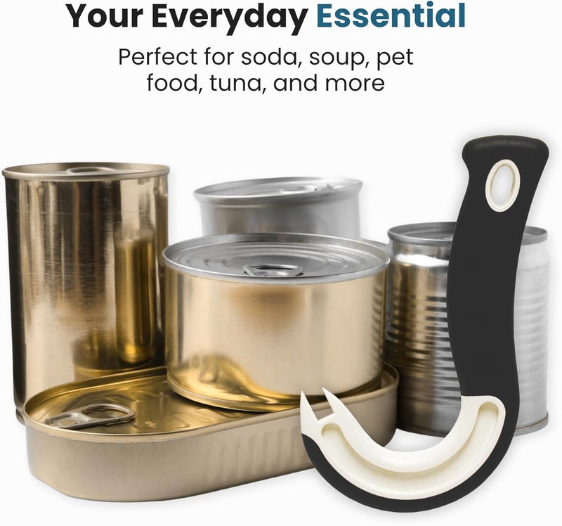 Jokari Ring Pull Can Opener for Soda and Food Cans Arthritis Aid with Non Slip Grip for Seniors Kids and Nail Protection Manual Pull Tab Tool for Easy Open Cans Black Dishwasher Safe - Image 5