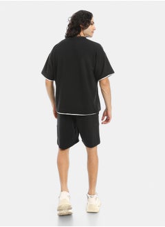 Red Circle Slip On Printed T Shirt and Shorts Set  - Image 3