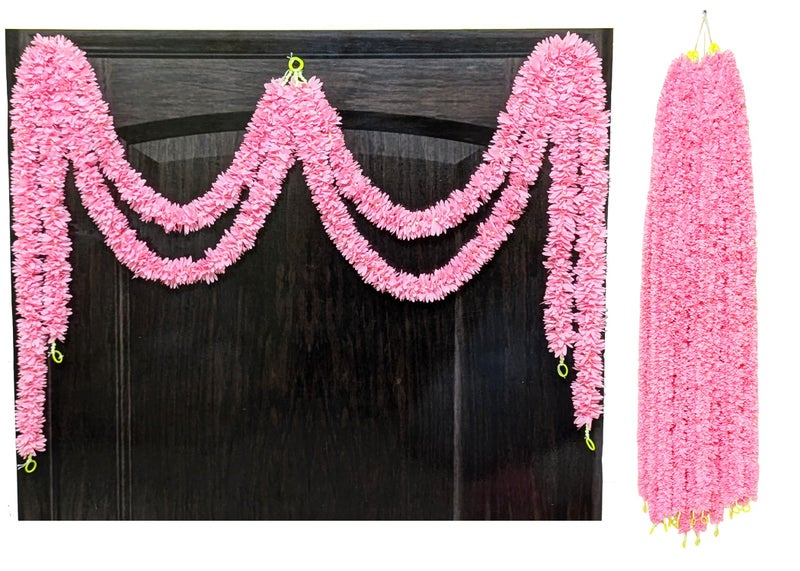 afarza Garland Toran for Door Hanging Entrance Decoration Bandarwal Handmade Festival Wedding Backdrop Haldi Mehndi Home Decor 4 Pieces (BABYPINK) - Image 5