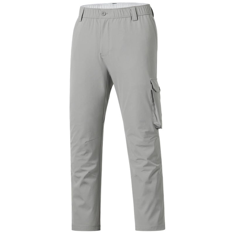 BASSDASH Mens Fishing Cargo Pants Water Resistant Quick Dry Lightweight UPF 50 for Outdoor Hiking Elastic Waist Pants FP05M