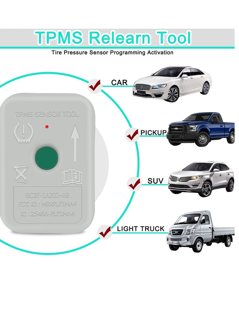 TPMS Sensor Tool, TPMS Relearn Tool for Ford Auto TPMS Reset Sensor Programming Training Tools Tire Pressure Monitoring System for F150, Mazda, Lincoln, Mercury (TPMS-19 / 8C2Z-1A203-A)