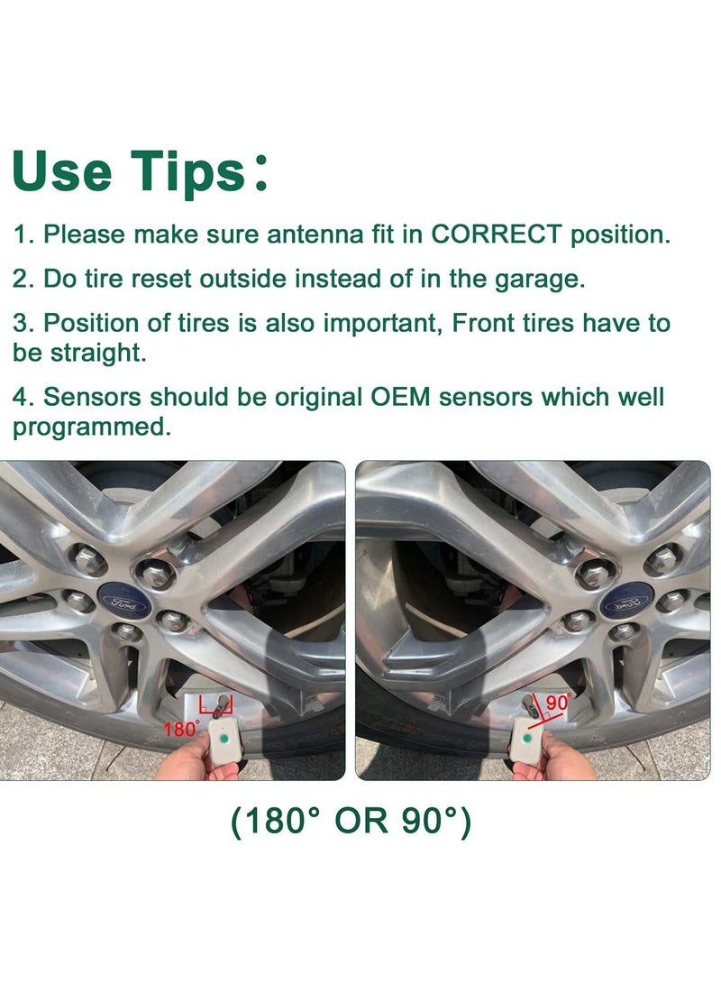 TPMS Sensor Tool, TPMS Relearn Tool for Ford Auto TPMS Reset Sensor Programming Training Tools Tire Pressure Monitoring System for F150, Mazda, Lincoln, Mercury (TPMS-19 / 8C2Z-1A203-A)