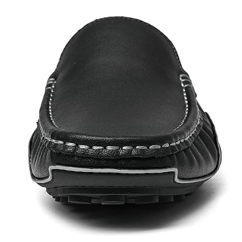 LUODENGLANG Men's Loafers Casual Shoes Slip On Premium Genuine Leather Driving Shose Penny Loafers for Men Lightweight Breathable Black 10 M44 - Image 4