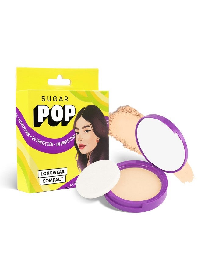 Longwear Matte Compact For All Skin Types 01 Sand For Fair To Medium Skin Tone | Vitamin-E Enriched | Uv Protection, Pore Minimizing | Medium Coverage |Face Compact For All Skin Types | 9Gm, Cream