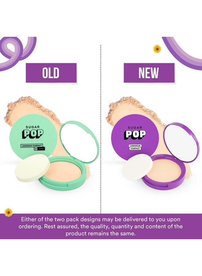 Longwear Matte Compact For All Skin Types 01 Sand For Fair To Medium Skin Tone | Vitamin-E Enriched | Uv Protection, Pore Minimizing | Medium Coverage |Face Compact For All Skin Types | 9Gm, Cream